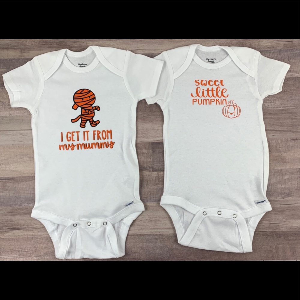 Gerber Onesies custom pressed with Siser Vinyl.